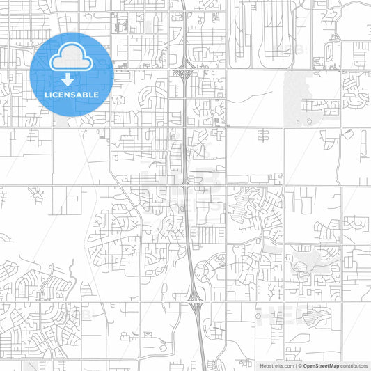 Southaven, Mississippi, United States of America, bright outlined vector map