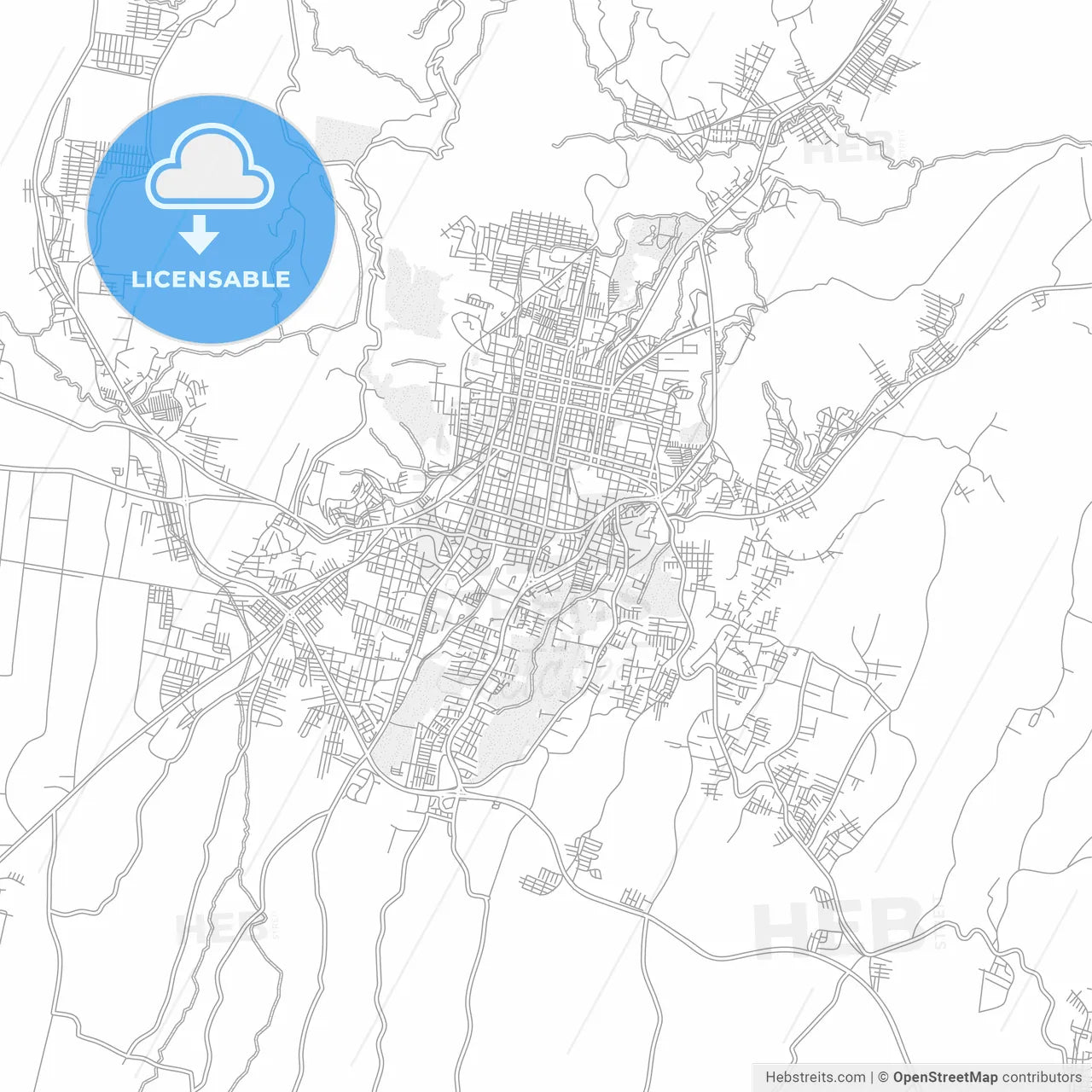 Santa Ana, Santa Ana, El Salvador, bright outlined vector map