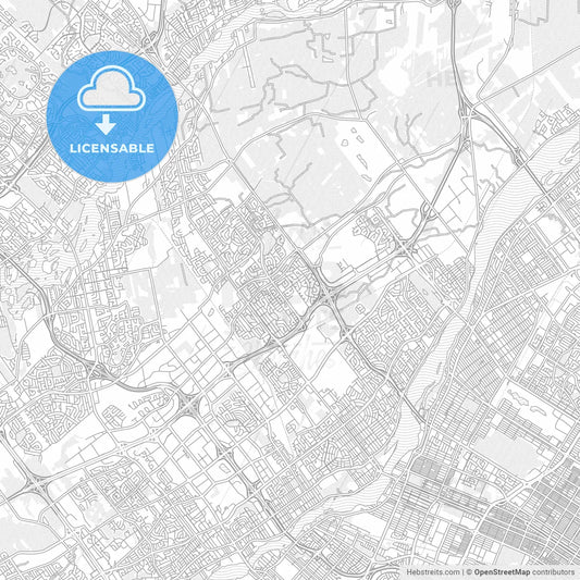 Laval, Quebec, Canada, bright outlined vector map