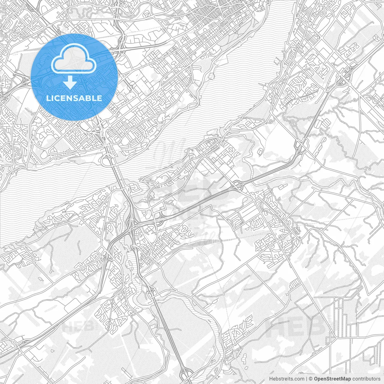 Lévis, Quebec, Canada, bright outlined vector map