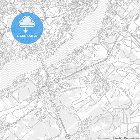 Lévis, Quebec, Canada, bright outlined vector map