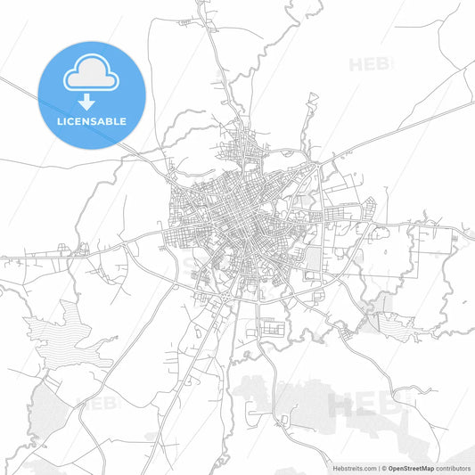 Holguín, Holguín, Cuba, bright outlined vector map