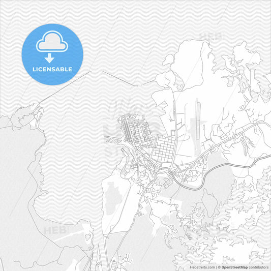 Colón, Colón, Panama, bright outlined vector map