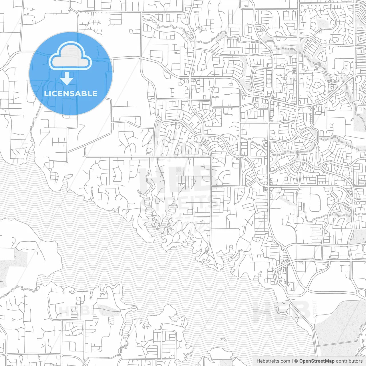 Flower Mound, Texas, USA, bright outlined vector map