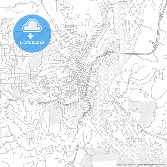 Dubuque, Iowa, USA, bright outlined vector map