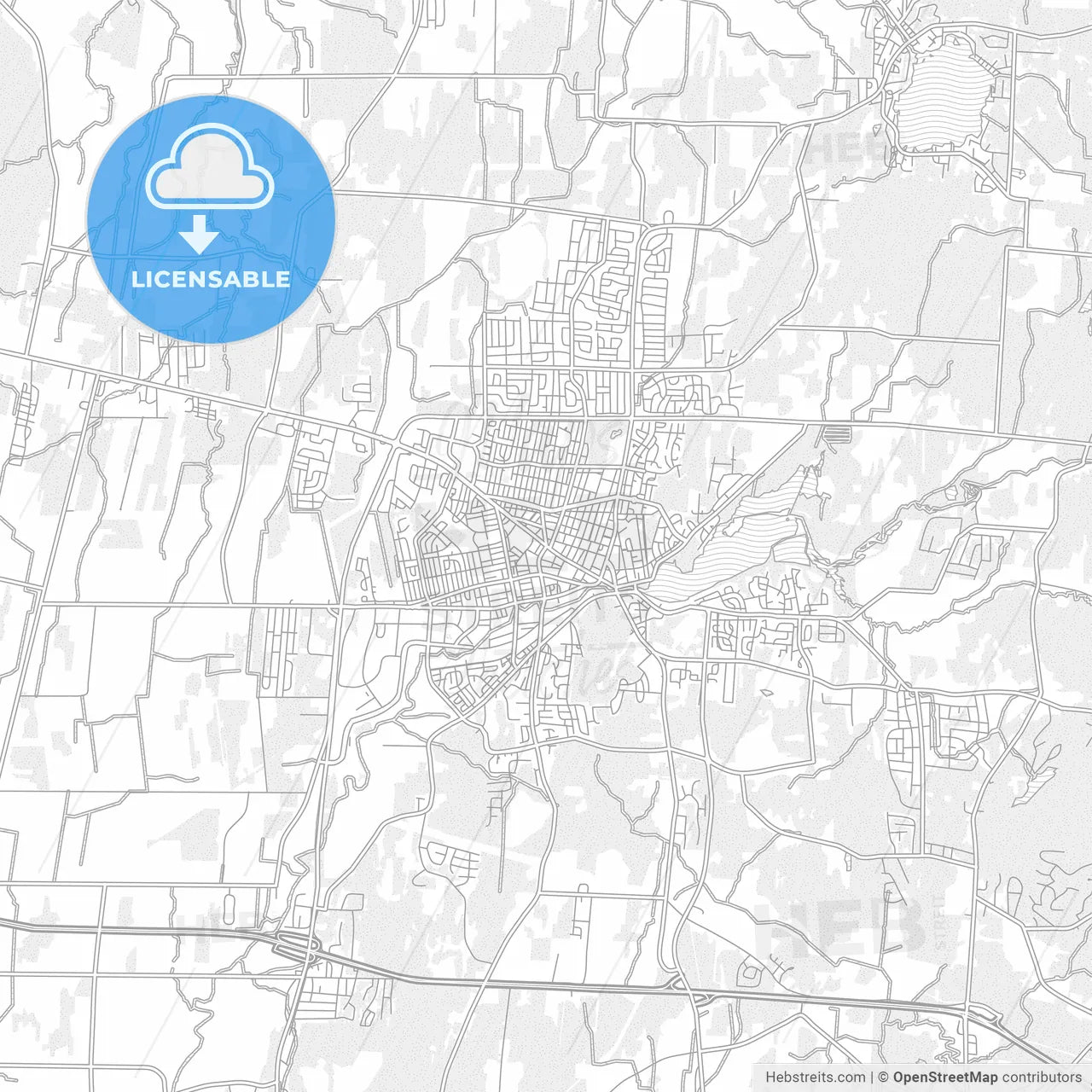 Granby, Quebec, Canada, bright outlined vector map