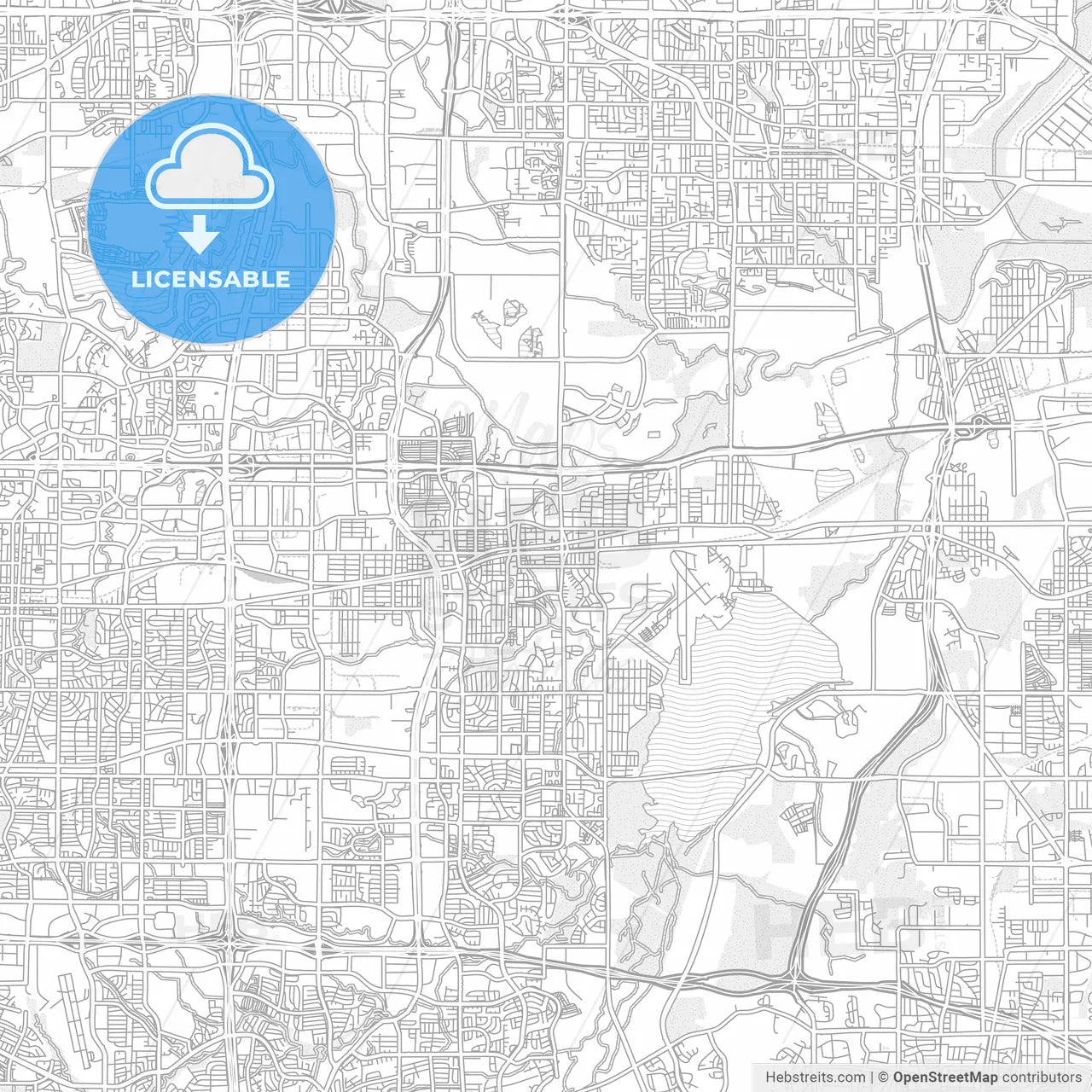 Grand Prairie, Texas, USA, bright outlined vector map