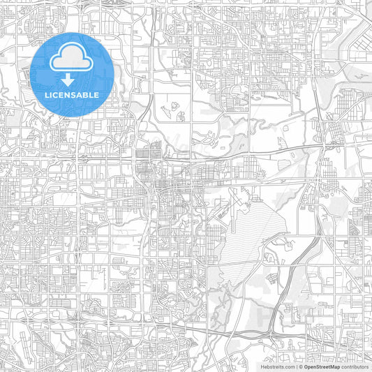 Grand Prairie, Texas, USA, bright outlined vector map