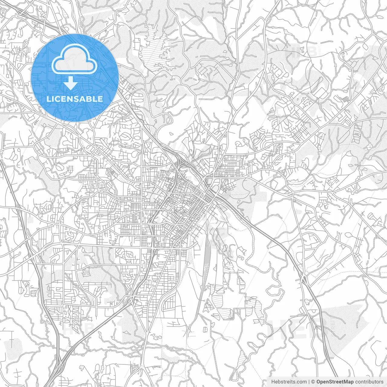 Macon, Georgia, USA, bright outlined vector map