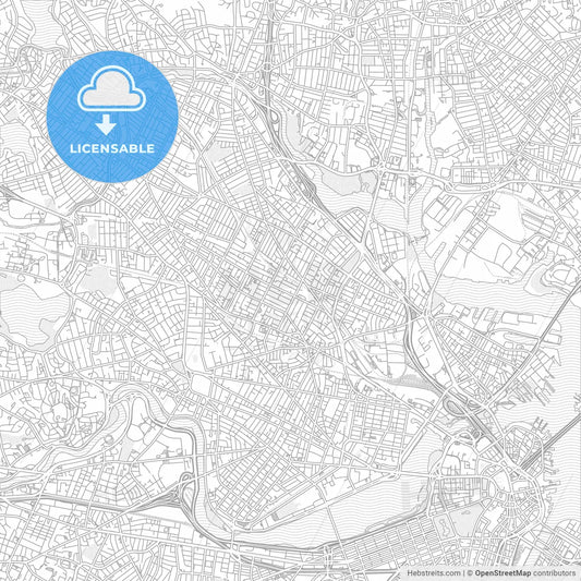 Somerville, Massachusetts, USA, bright outlined vector map
