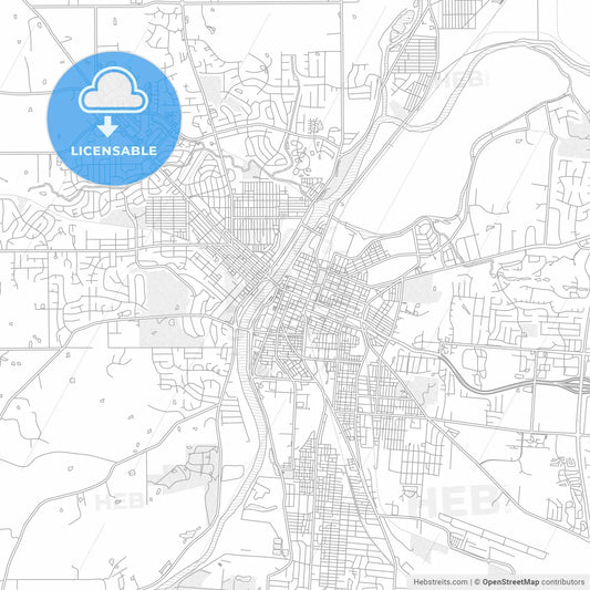 Hamilton, Ohio, USA, bright outlined vector map