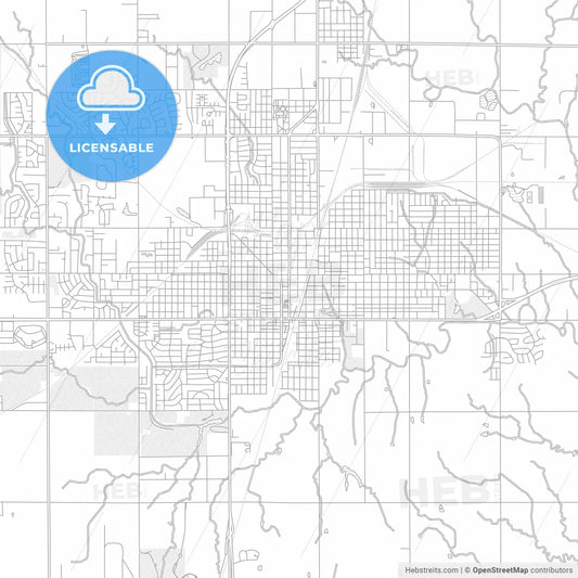 Enid, Oklahoma, United States of America, bright outlined vector map