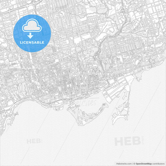 Toronto, Ontario, Canada, bright outlined vector map