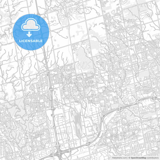 Vaughan, Ontario, Canada, bright outlined vector map