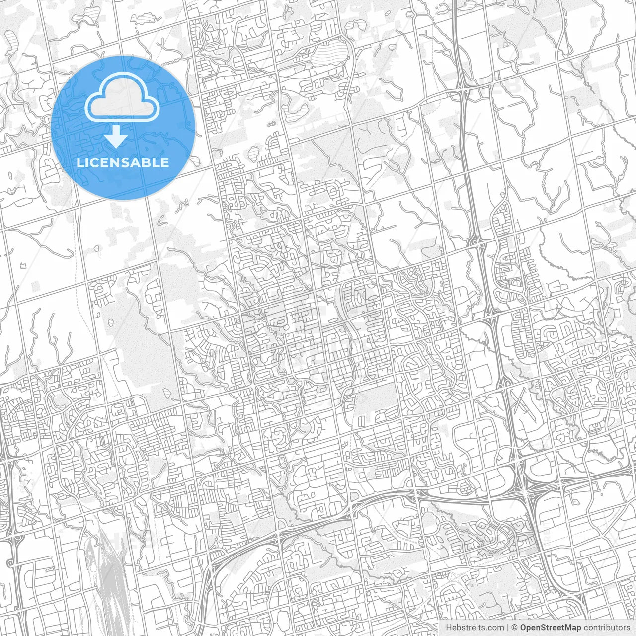 Richmond Hill, Ontario, Canada, bright outlined vector map