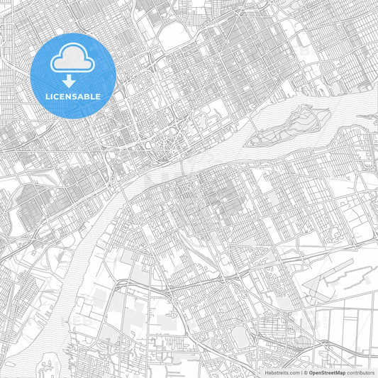 Windsor, Ontario, Canada, bright outlined vector map