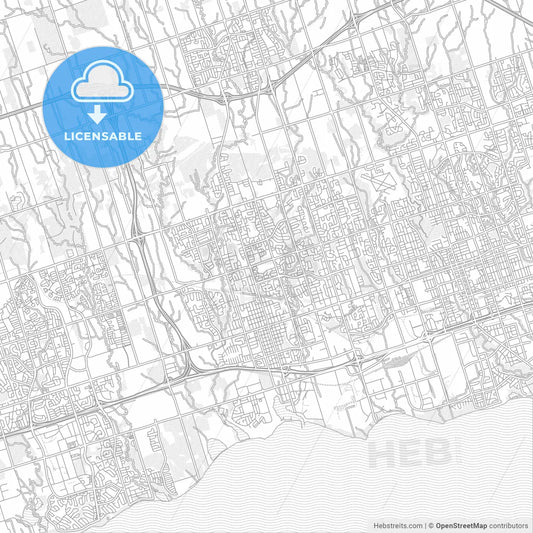 Whitby, Ontario, Canada, bright outlined vector map