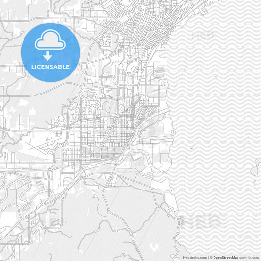 Thunder Bay, Ontario, Canada, bright outlined vector map