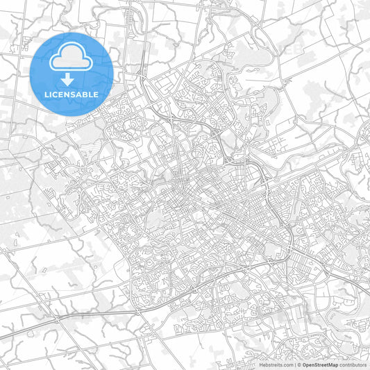 Waterloo, Ontario, Canada, bright outlined vector map