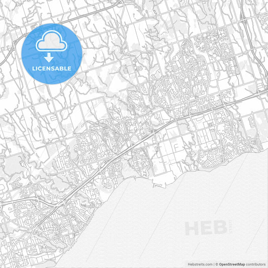 Pickering, Ontario, Canada, bright outlined vector map