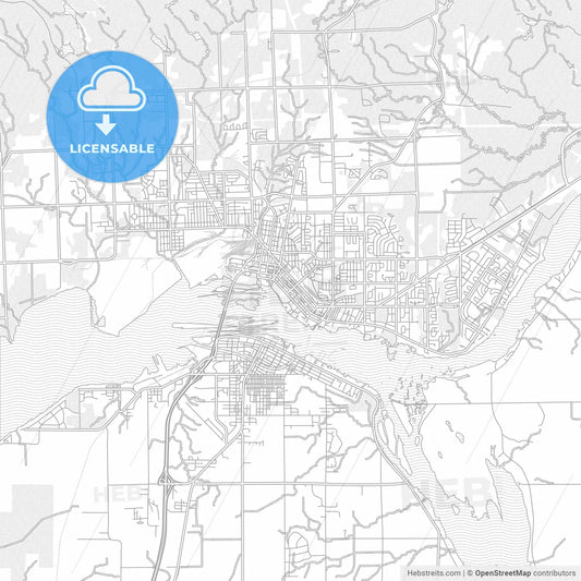 Sault Ste. Marie, Ontario, Canada, bright outlined vector map