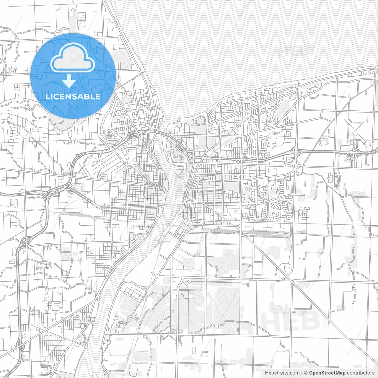 Sarnia, Ontario, Canada, bright outlined vector map