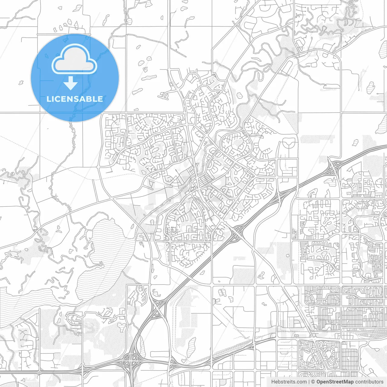 St. Albert, Alberta, Canada, bright outlined vector map