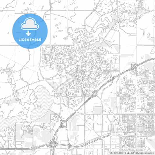 St. Albert, Alberta, Canada, bright outlined vector map