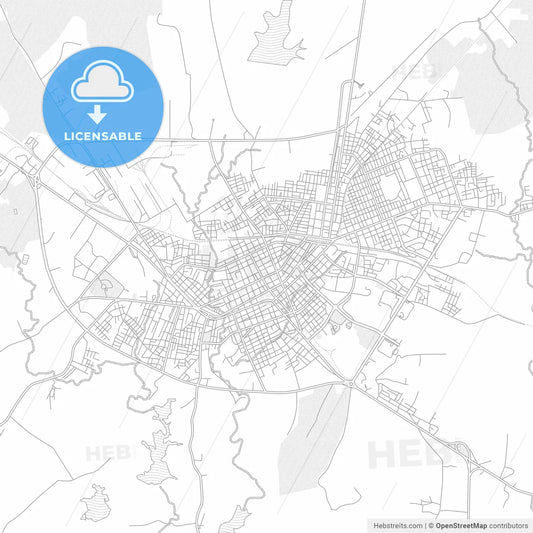 Las Tunas, Las Tunas, Cuba, bright outlined vector map