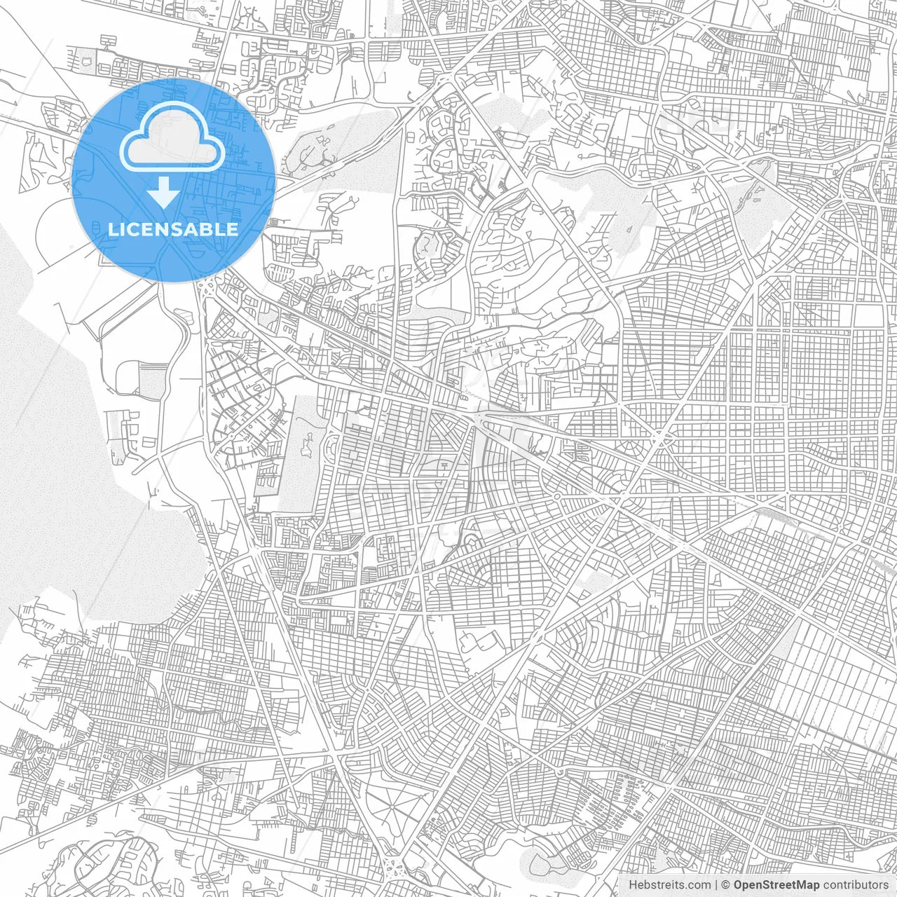 Zapopan, Jalisco, Mexico, bright outlined vector map