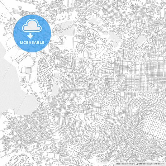 Zapopan, Jalisco, Mexico, bright outlined vector map