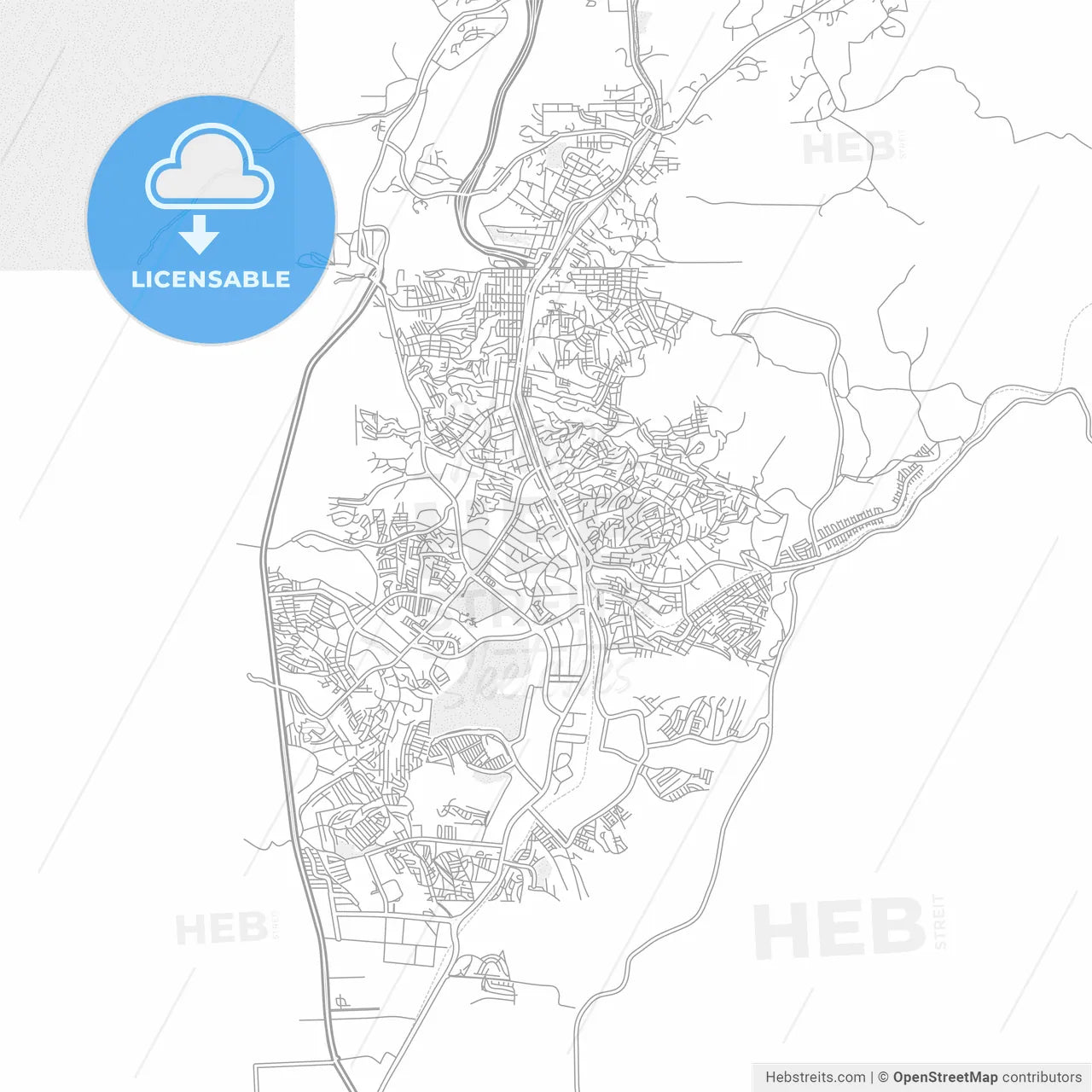 Nogales, Sonora, Mexico, bright outlined vector map
