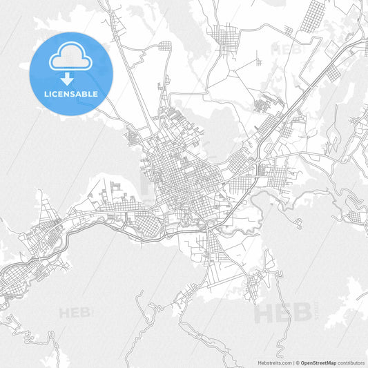 Orizaba, Veracruz, Mexico, bright outlined vector map