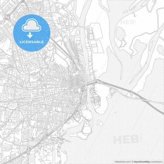 Mobile, Alabama, USA, bright outlined vector map