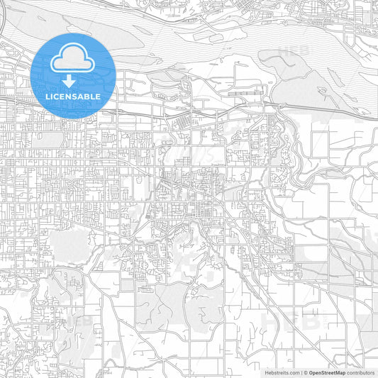 Gresham, Oregon, USA, bright outlined vector map