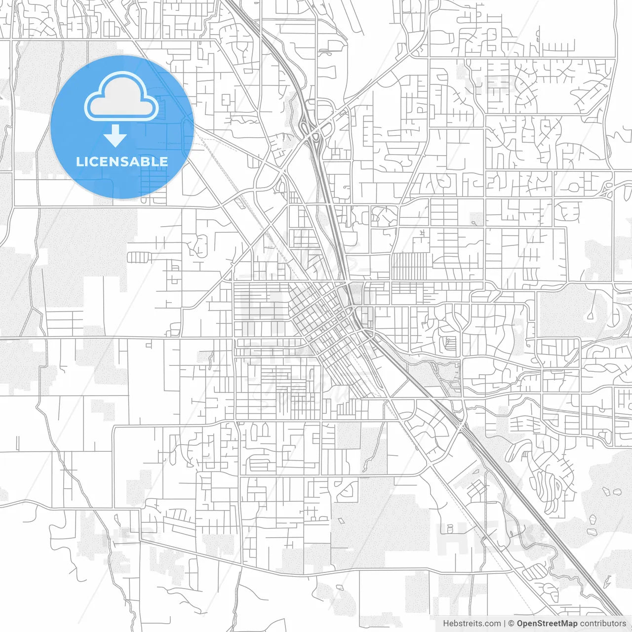 Medford, Oregon, USA, bright outlined vector map