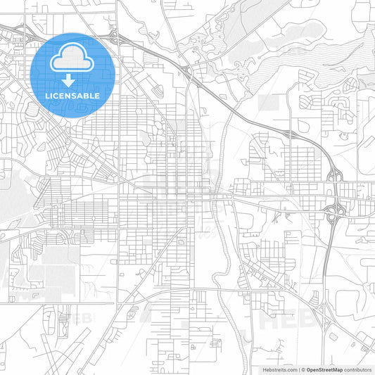 Albany, Georgia, USA, bright outlined vector map