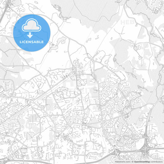 Bowie, Maryland, USA, bright outlined vector map