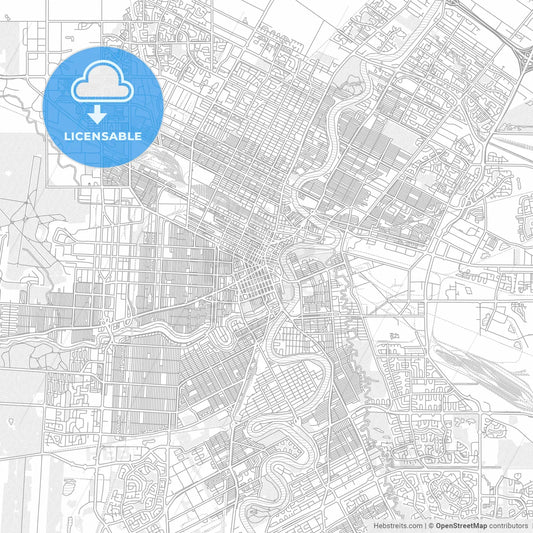 Winnipeg, Manitoba, Canada, bright outlined vector map