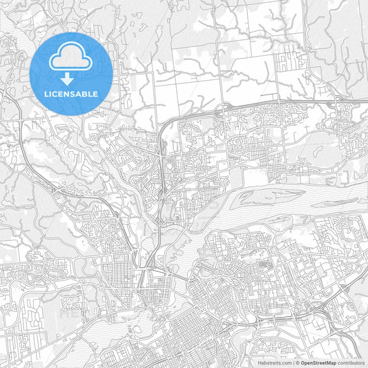 Gatineau, Quebec, Canada, bright outlined vector map