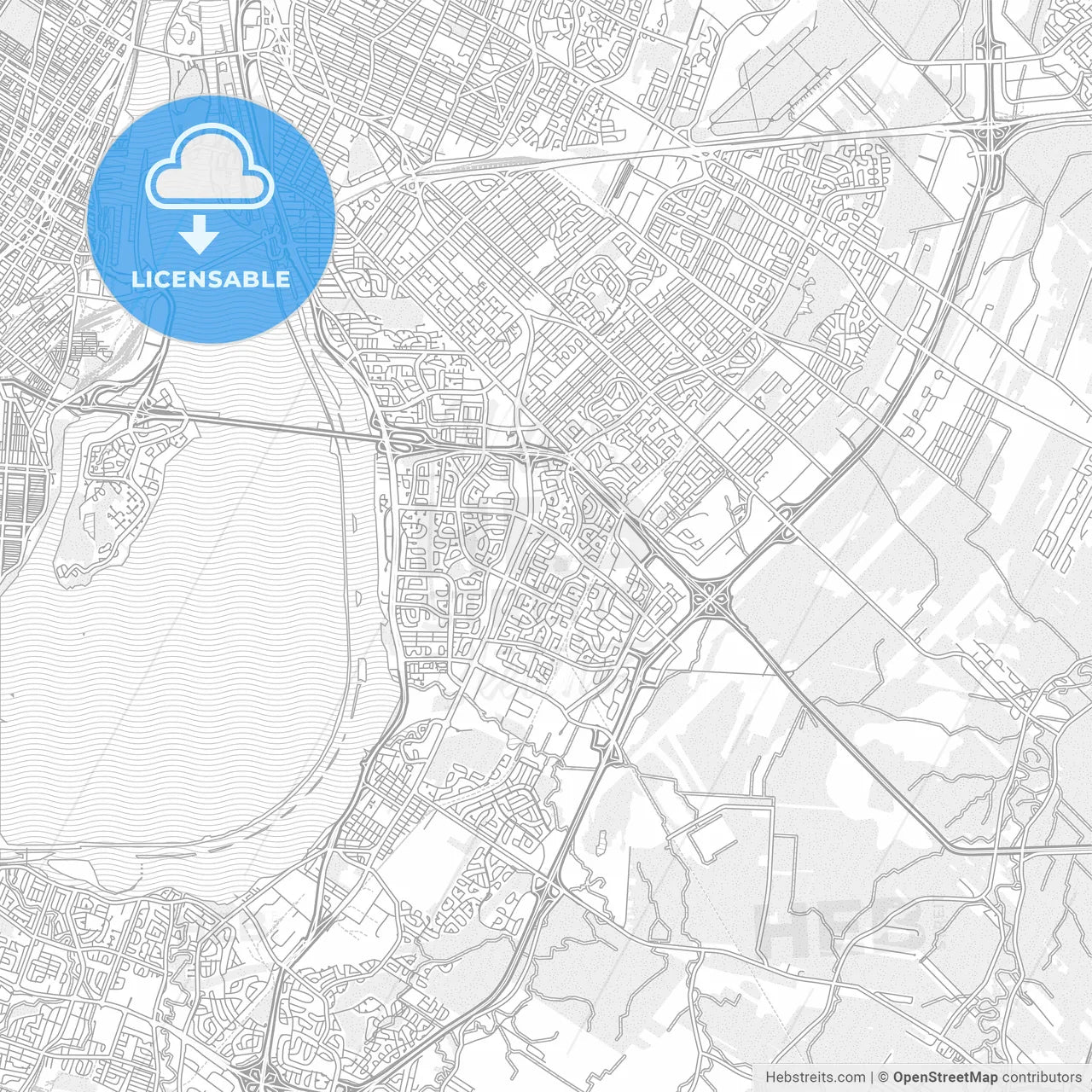Brossard, Quebec, Canada, bright outlined vector map
