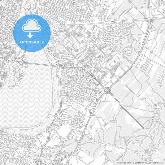 Brossard, Quebec, Canada, bright outlined vector map