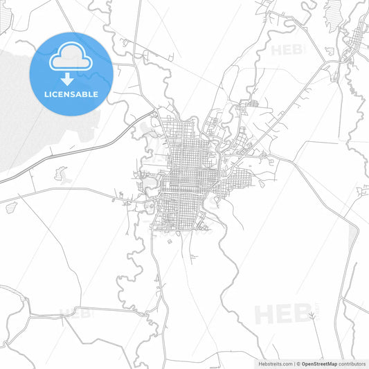 Guantánamo, Guantánamo, Cuba, bright outlined vector map