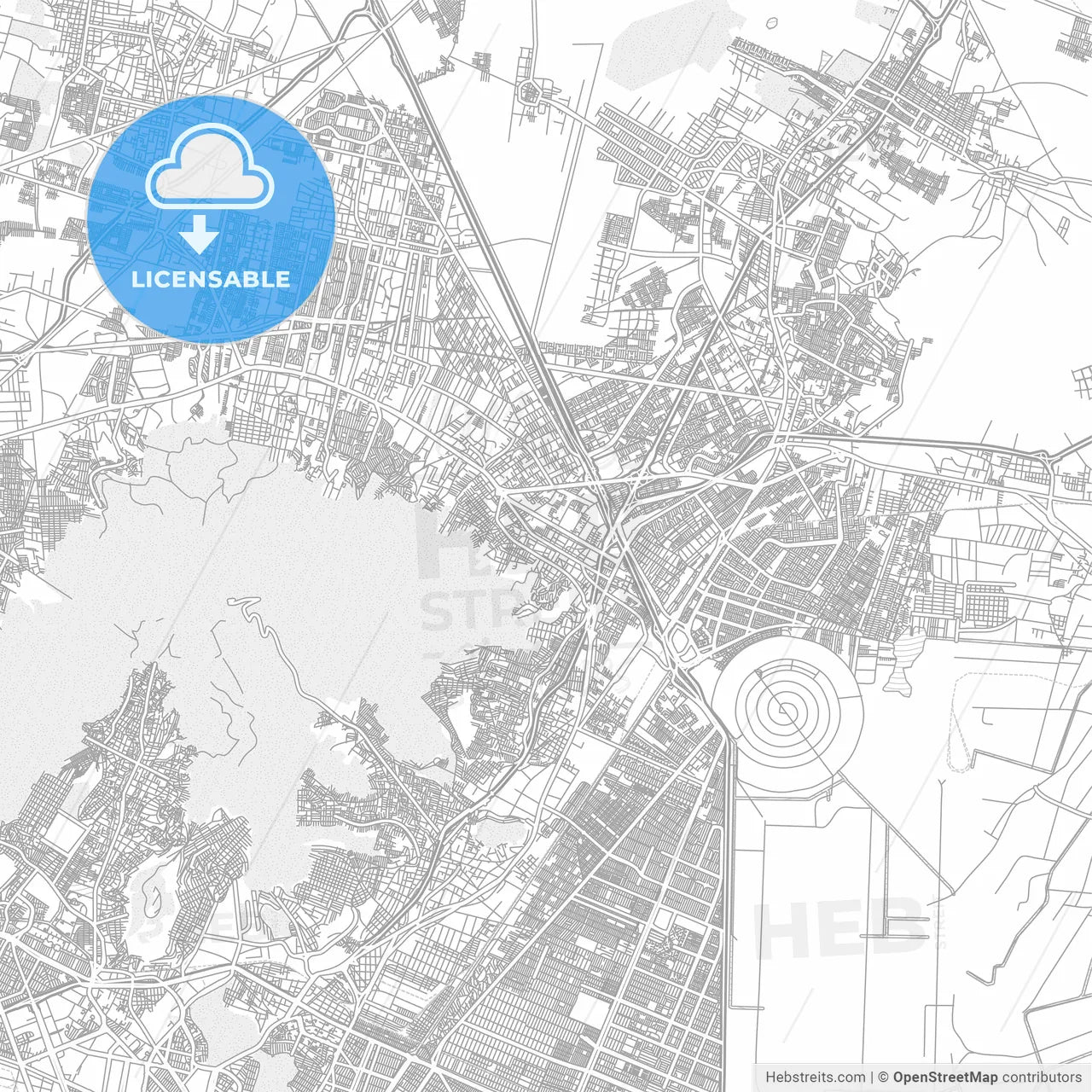 Ecatepec, México, Mexico, bright outlined vector map