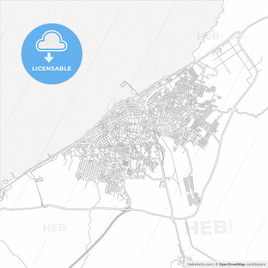Campeche, Campeche, Mexico, bright outlined vector map