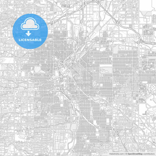 Denver, Colorado, USA, bright outlined vector map