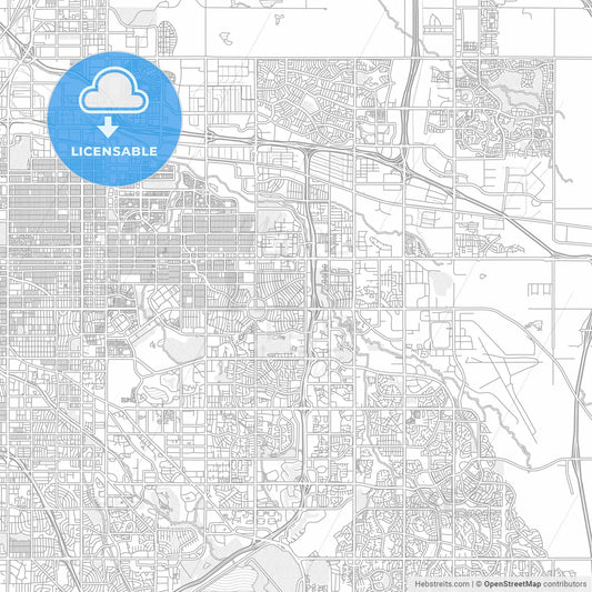 Aurora, Colorado, USA, bright outlined vector map