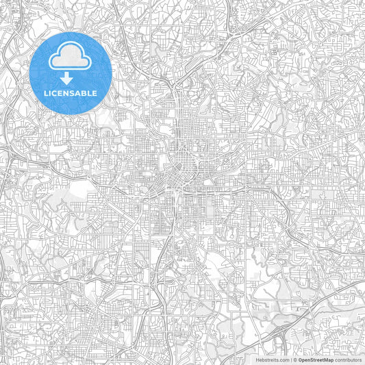 Atlanta, Georgia, USA, bright outlined vector map