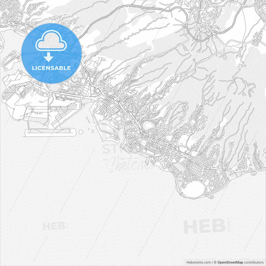 Honolulu, Hawaii, USA, bright outlined vector map