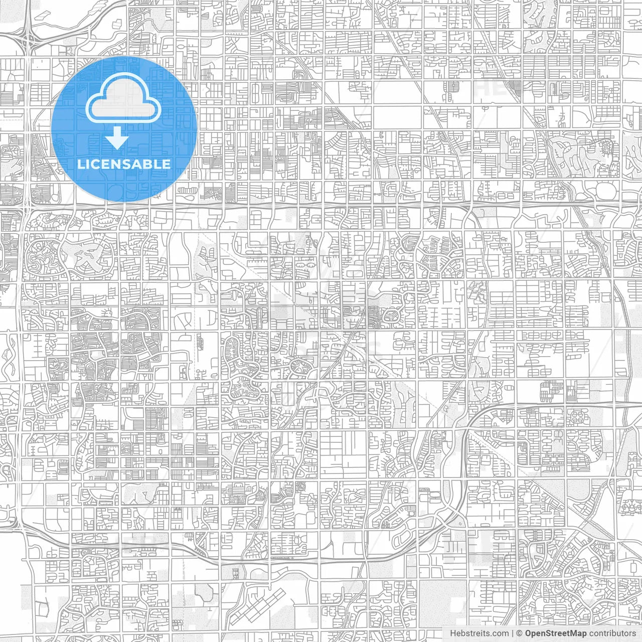 Gilbert, Arizona, USA, bright outlined vector map